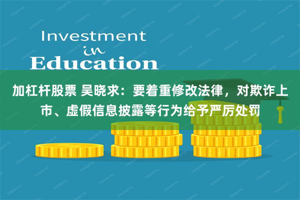 加杠杆股票 吴晓求：要着重修改法律，对欺诈上市、虚假信息披露等行为给予严厉处罚