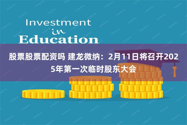 股票股票配资吗 建龙微纳：2月11日将召开2025年第一次临时股东大会